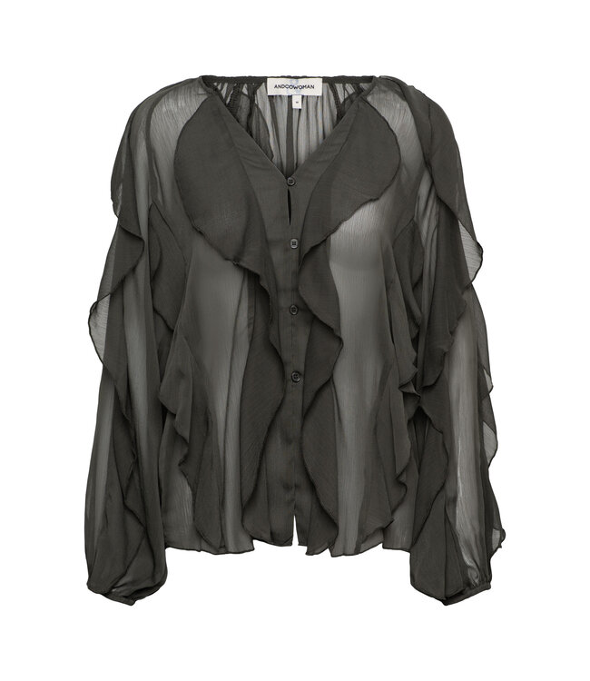 &CO WOMAN BLOUSE (DONKER GROEN)