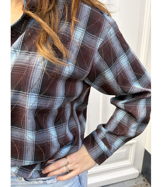 ESQUALO BLOUSE (BLAUW COMBI)