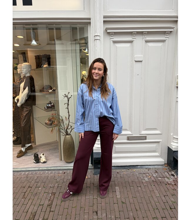ICHI BLOUSE (BLAUW COMBI)