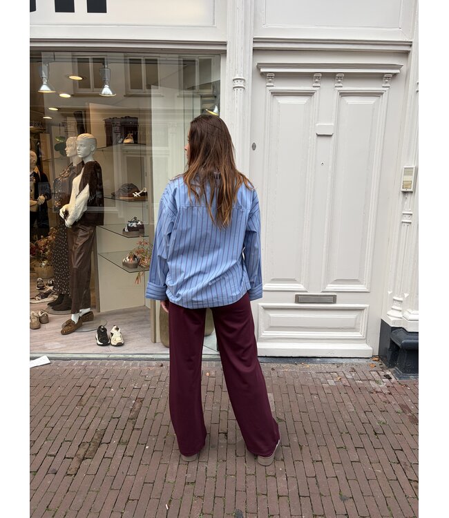 ICHI BLOUSE (BLAUW COMBI)