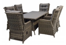 7-delige tuinset | 6 Dublin verstelbare stoelen | 180cm tuintafel (Keramiek)