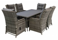 7-delige tuinset | 6 Dublin verstelbare stoelen | 180cm tafel (Keramiek)