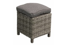 Hocker Dublin 40x40cm | Met kussen | Wicker