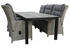 7-delige tuinset | 6 Dublin verstelbare stoelen | 225cm Cyprus tuintafel