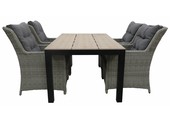 5-delige tuinset | 4 Dublin tuinstoelen (MG) | 160 of 180cm Cyprus tuintafel