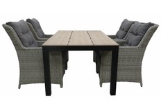 5-delige tuinset | 4 Dublin tuinstoelen (MG) | 160 of 180cm Cyprus tuintafel