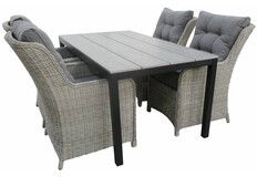 5-delige tuinset | 4 Dublin tuinstoelen (MG) | 160 of 180cm Cyprus tuintafel