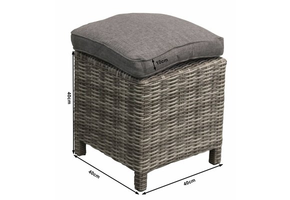 Hocker Dublin 40x40cm | Ash Grey | Wicker