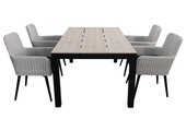 5-delige tuinset | 4 Pisa stoelen | 180cm Cyprus tuintafel
