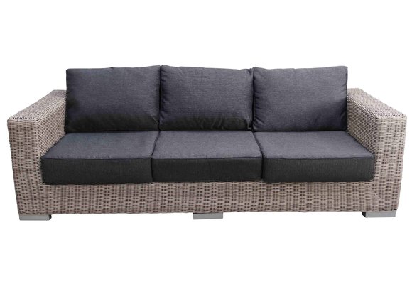 Loungebank King | 3-persoons | Mystic Grey | Rond Wicker