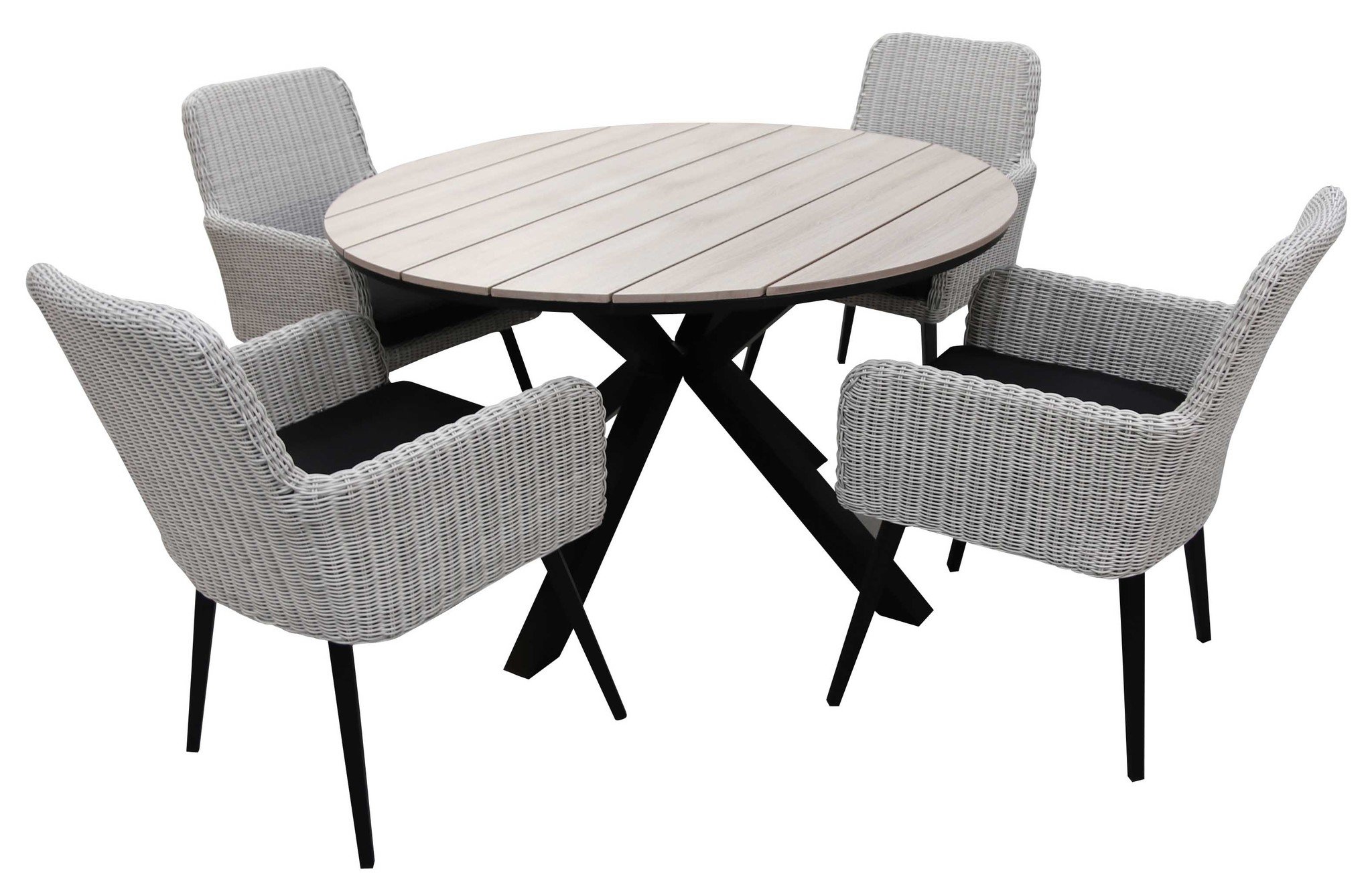 Discreet overzee Kan niet 5-delige tuinset | 4 Pisa tuinstoelen | ⌀120cm Cyprus tafel