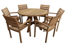 7-delige ronde tuinset | 6 Bulu tuinstoelen | ⌀150cm Ayra tuintafel