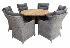7-delige ronde tuinset | 6 Dublin tuinstoelen | ø150cm Ayra tuintafel