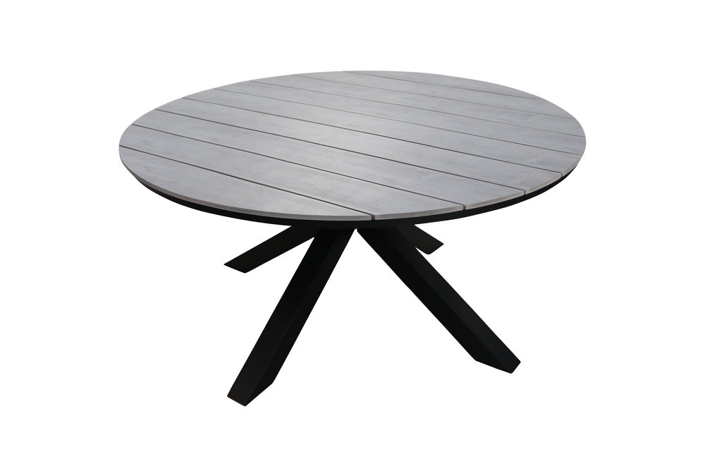 5-delige ronde tuinset | 4 Dublin verstelbare stoelen (SW) | ø120cm Cyprus tuintafel (Grey)