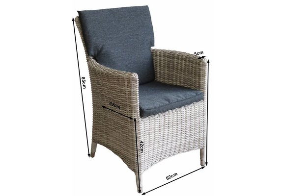 5-delige tuinset | 4 Utah tuinstoelen (Desert) | 180cm ovale Cyprus tuintafel (Wood)