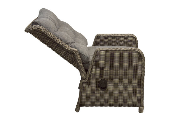 5-delige ronde tuinset | 4 Dublin verstelbare stoelen (SW) | ⌀120cm Cyprus tuintafel (Wood)