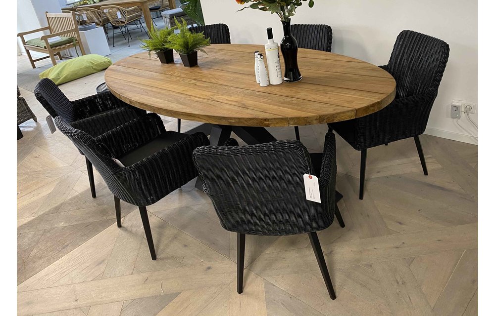 Ovale tuintafel Palu 300x130cm | Aluminium of Houten poot | Teakhout
