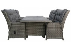 7-delige tuinset | 6 Dublin verstelbare stoelen | 230cm tuintafel