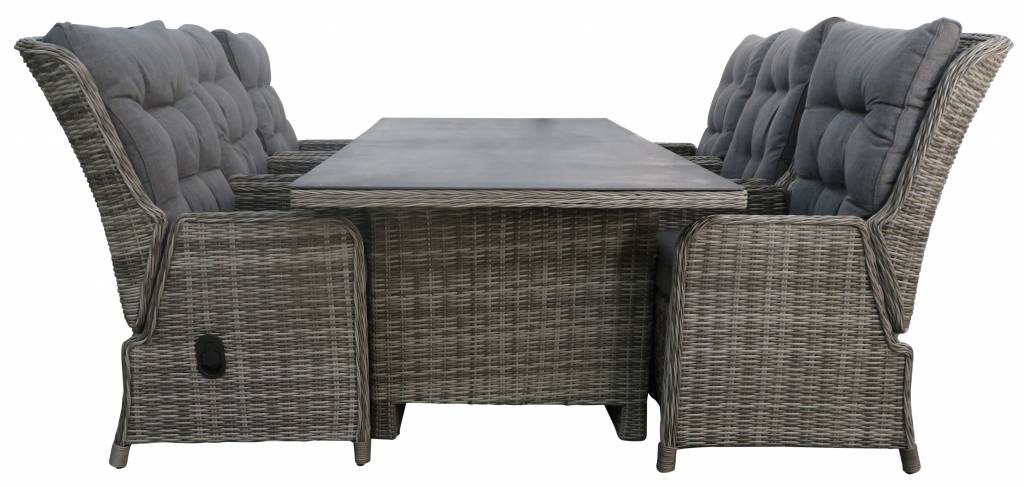 4 Seizoenen Tuinmeubelen 7-delige tuinset | 6 Dublin verstelbare stoelen (AG) | 230cm tuintafel