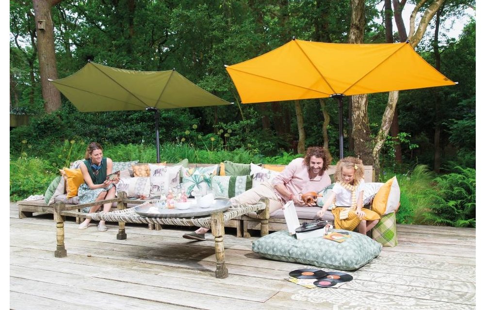 Madison Parasol | Sun Wave | Sage Green | 270x150cm
