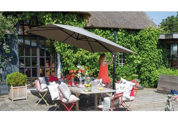 Madison Parasol | Monaco Flex II | Light Grey | 300x300cm