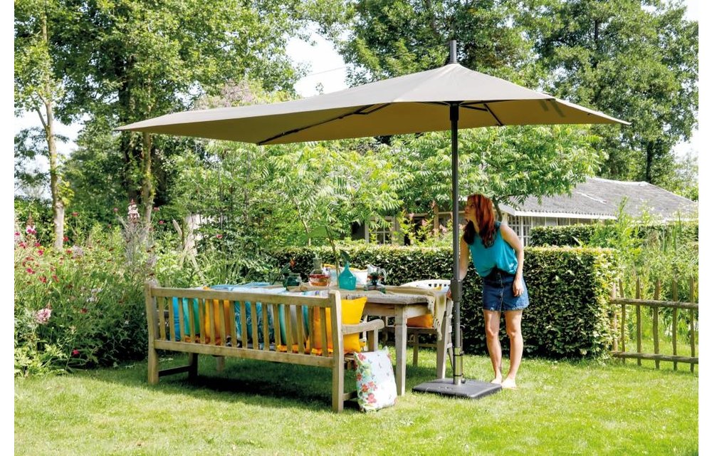 Madison Parasol | Asymetric Sideway | Light Grey | 220x360cm