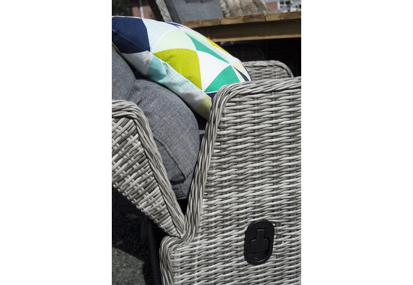 5-delige tuinset | 4 Dublin verstelbare stoelen (AG) | 180cm ovale Cyprus tuintafel (Grey)