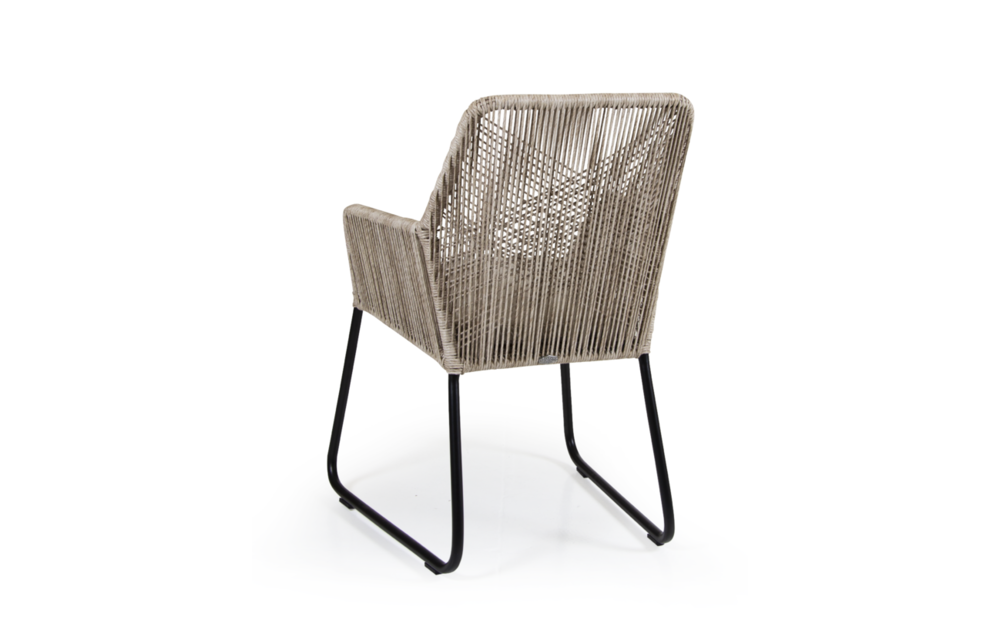 5-delige tuinset | 4 Mona tuinstoelen (Sand) | 180cm Cyprus tuintafel (Grey)