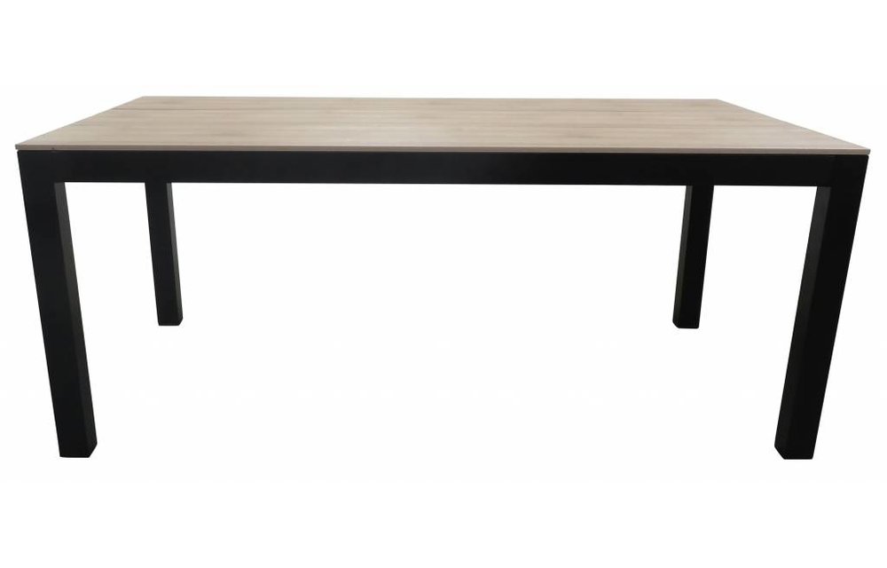 7-delige tuinset | 6 Mona tuinstoelen (Sand) | 225cm Cyprus tuintafel (Wood)