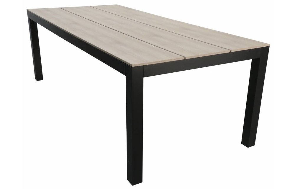7-delige tuinset | 6 Mona tuinstoelen (Sand) | 225cm Cyprus tuintafel (Wood)