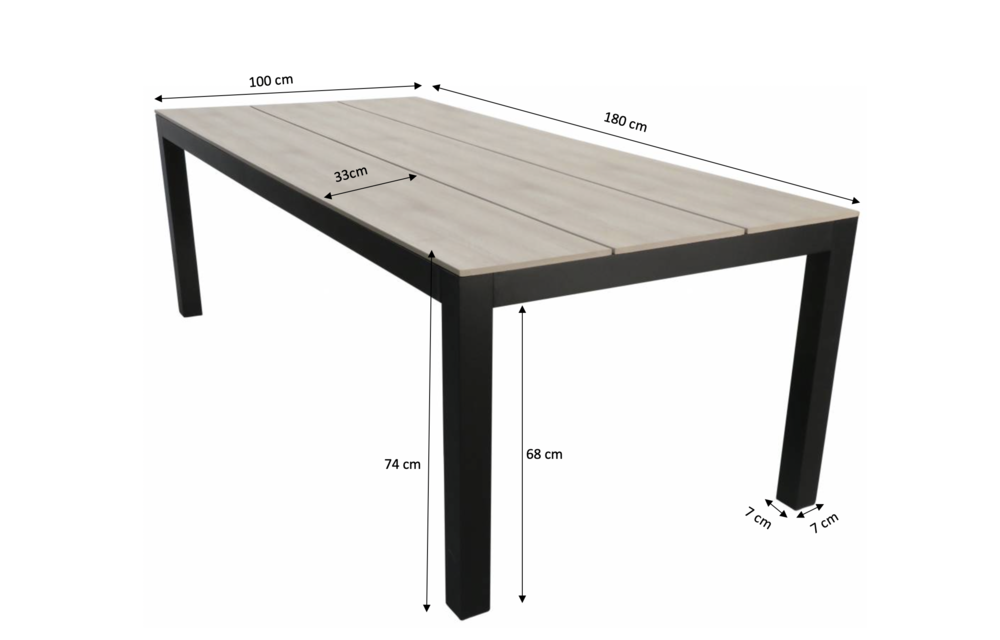 5-delige tuinset | 4 Dublin tuinstoelen (AG) | 160 of 180cm Cyprus tuintafel (Wood)