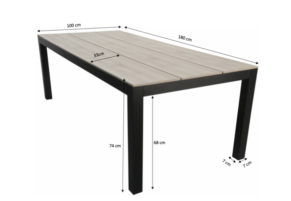 5-delige tuinset | 4 Dublin tuinstoelen (AG) | 160 of 180cm Cyprus tuintafel (Wood)