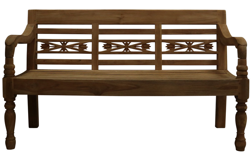 Stationsbank 3-zits | 150cm | Teakhout