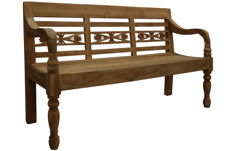 Stationsbank 3-zits | 150cm | Teakhout