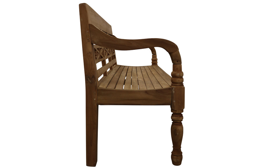 Stationsbank 3-zits | 150cm | Teakhout