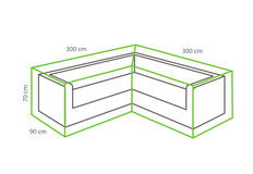 Outdoor Covers Loungeset beschermhoes | L-vorm | 300x300x70cm
