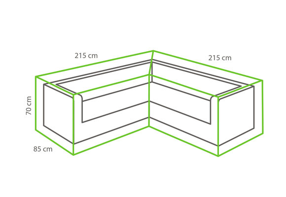 Outdoor Covers Loungeset beschermhoes | L-vorm | 215/85x215/85x70cm