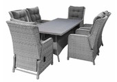 7-delige tuinset | 6 Dublin verstelbare stoelen | 180cm tafel (Keramiek)