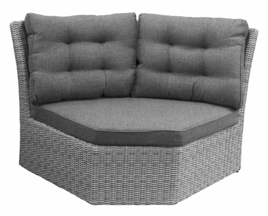 4 Seizoenen Tuinmeubelen XL hoek element Dublin | Mystic Grey | Wicker