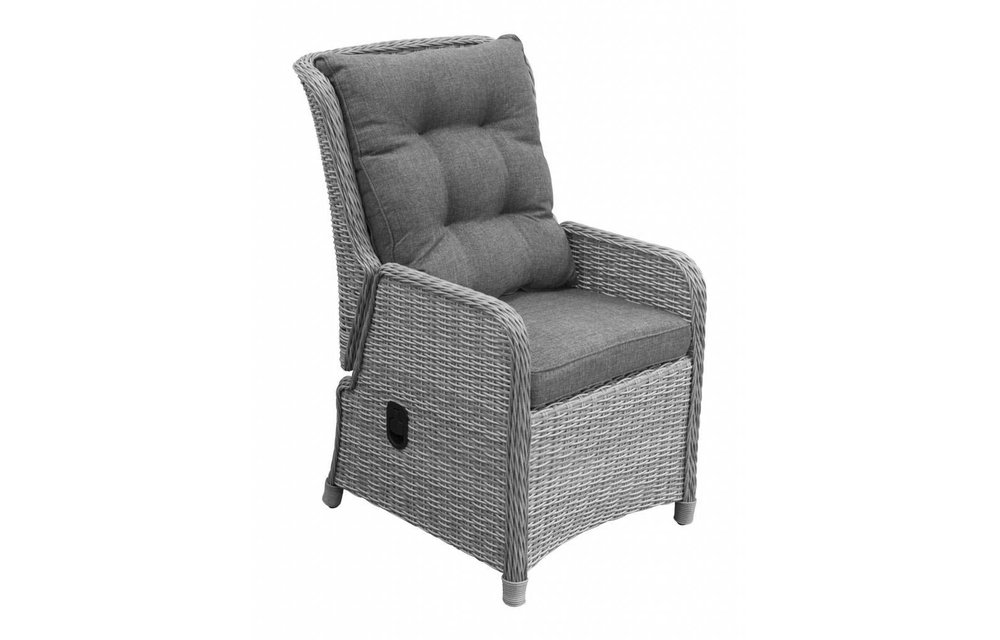 7-delige tuinset | 6 Dublin verstelbare stoelen (MG) | 225cm Cyprus tuintafel (Grey)