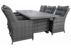 7-delige tuinset | 6 Dublin tuinstoelen | 230cm tuintafel (Keramiek)