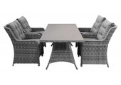 5-delige tuinset | 4 Dublin tuinstoelen | 160cm tuintafel (Keramiek)