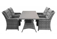 5-delige tuinset | 4 Dublin tuinstoelen | 160cm tuintafel (Keramiek)
