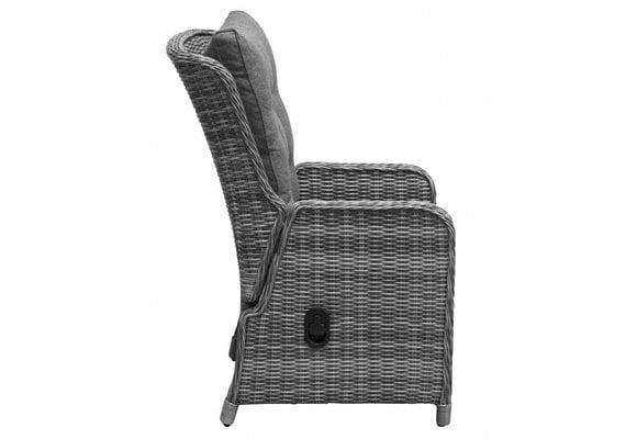 5-delige ronde tuinset | 4 Dublin verstelbare stoelen | ⌀120cm tuintafel (AG)