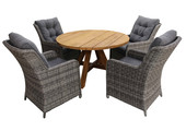 5-delige ronde tuinset | 4 Dublin tuinstoelen | ø120cm Ayra tuintafel