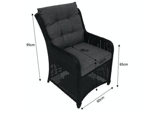 5-delige tuinset | 4 Dublin tuinstoelen (BL) | 180cm ovale Cyprus tuintafel (Grey)