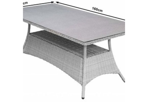 5-delige tuinset | 4 Dublin tuinstoelen (MG) | 160cm tuintafel (Keramiek)