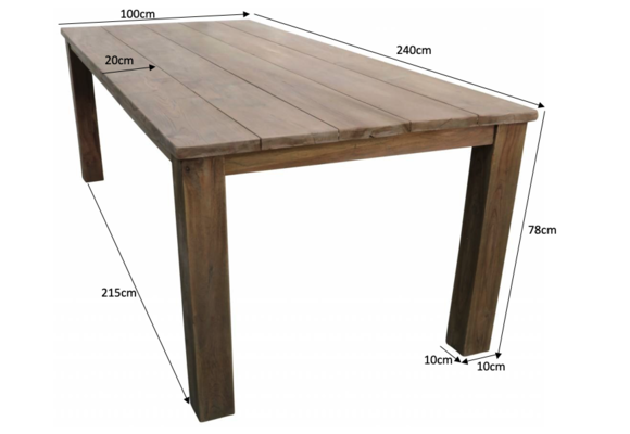 7-delige tuinset | 6 Dublin tuinstoelen (AG) | 240cm Ayra tuintafel (Teak)