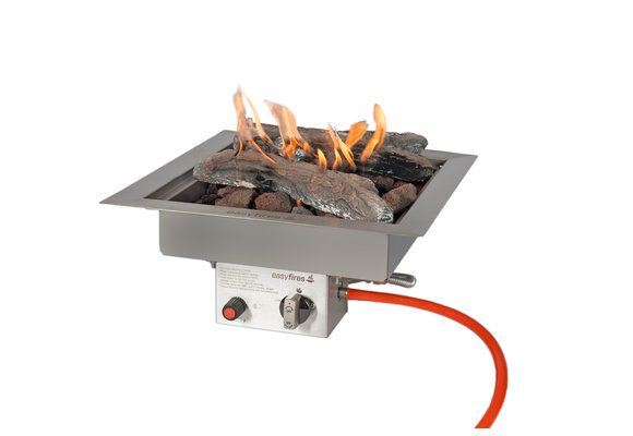 Inbouwbrander | 40x40 cm | RVS