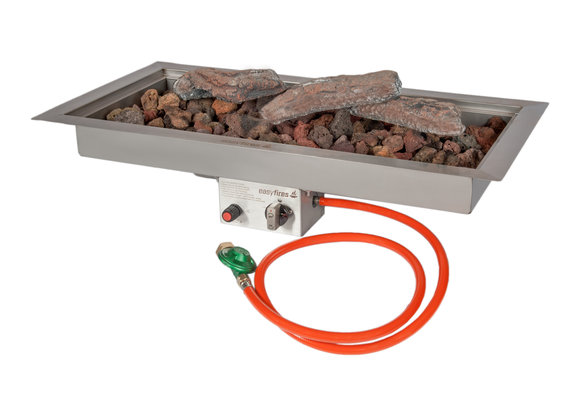 Inbouwbrander | 76x38 cm | RVS